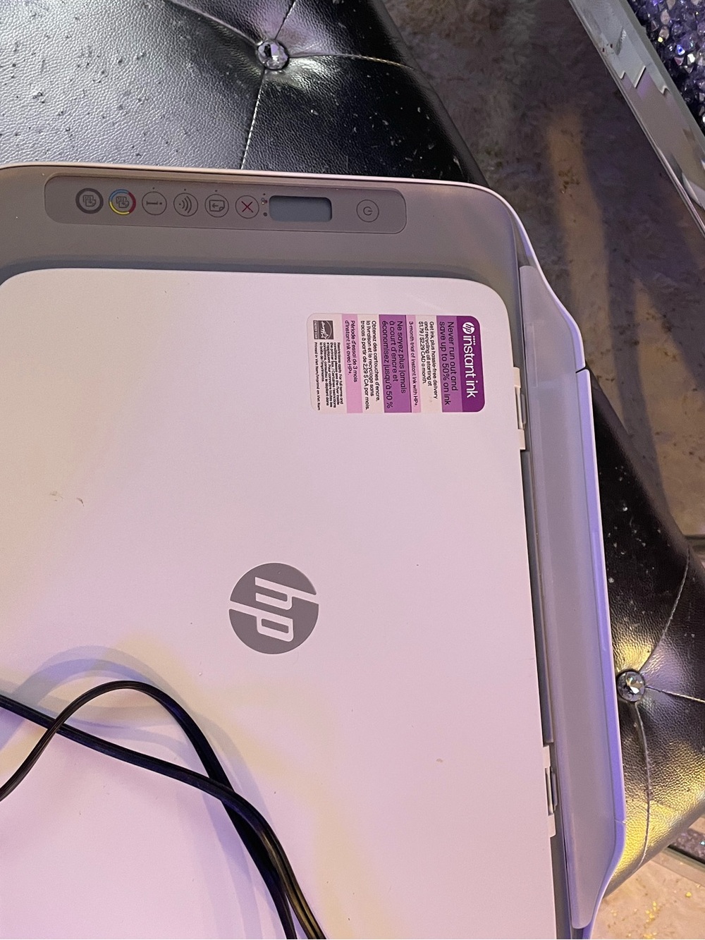 HP White and Gray All-in-One Printer Top Panel with HP Logo